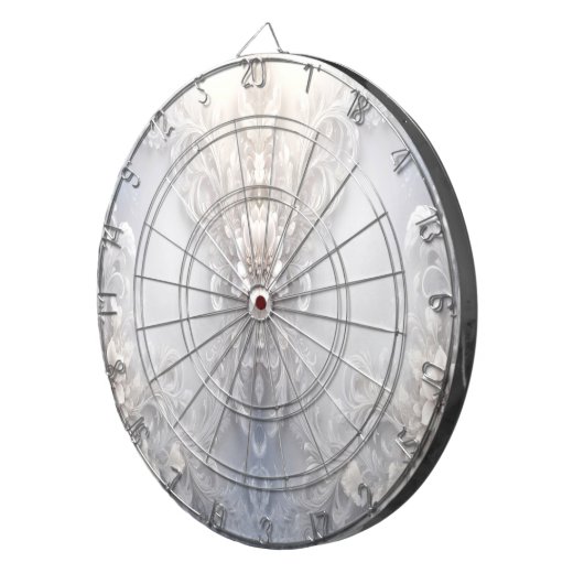 Dartbord met witte bloemen (Voorkant Rechts)