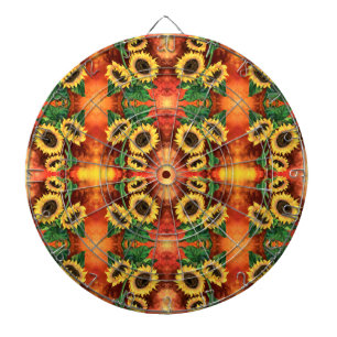 Dartbord met zonnebloemen