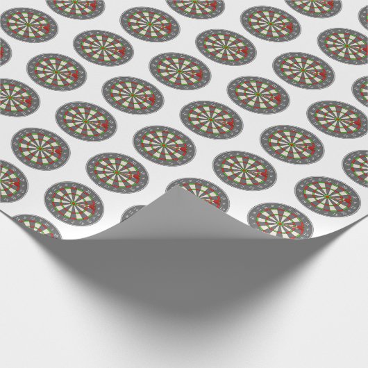 Dartbord op wit cadeaupapier (Hoek)