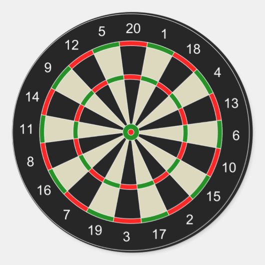 Dartbord Ronde Sticker (Voorkant)