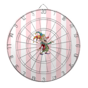 Dartbord Roze Witte Streep Clown