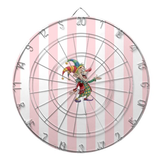 Dartbord Roze Witte Streep Clown (Voorkant)