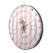 Dartbord Roze Witte Streep Clown (Voorkant Rechts)