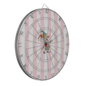 Dartbord Roze Witte Streep Clown (Voorkant Links)