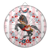 Dartbord Roze Witte Streep Paard (Voorkant)