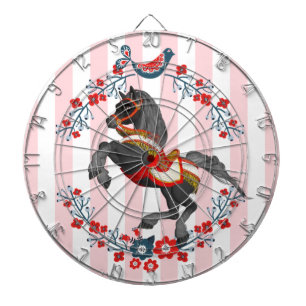 Dartbord Roze Witte Streep Paard