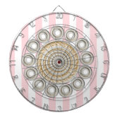 Dartbord Roze Witte Streep Rope Circulair (Voorkant)