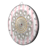 Dartbord Roze Witte Streep Rope Circulair (Voorkant Rechts)