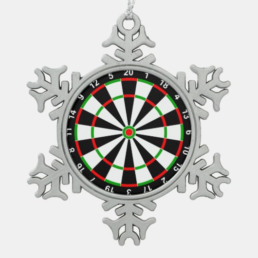 Dartbord Tin Sneeuwvlok Ornament (Voorkant)