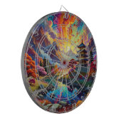 Dartbord voor pagode en gekleurd landschap (Voorkant Links)