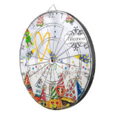 Dartbord Vrolijk Kerstfeest Gelukkige Verjaardag (Voorkant Rechts)