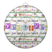 Dartbord Vrolijk Kerstfeest Gelukkige Verjaardag (Voorkant)
