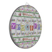 Dartbord Vrolijk Kerstfeest Gelukkige Verjaardag (Voorkant Links)