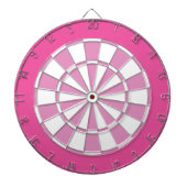 Dartbord: wit, lichtroze en donkerder roze dar dartbord (Voorkant)
