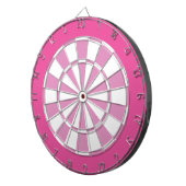 Dartbord: wit, lichtroze en donkerder roze dar dartbord (Voorkant Rechts)