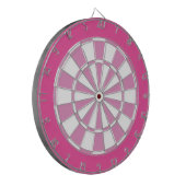Dartbord: wit, lichtroze en donkerder roze dar dartbord (Voorkant Links)