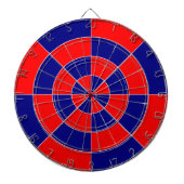 Dartborden met blauw en rood geometrisch ontwerp (Voorkant)