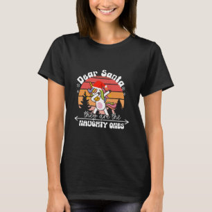 Dartelende Eenhoorn Grappig Kerstmis T-shirt
