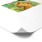 Dartelende Landkatten in Bloementuin Poster (Hoek)