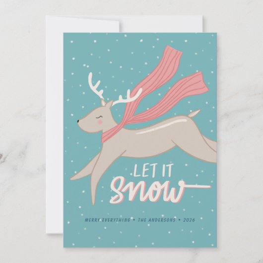 Dartelende rendieren- Niet-foto kerstkaart (Voorkant)