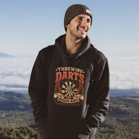 Darten gooien Breaking Hearts - Grappige darter Hoodie