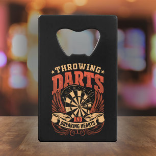 Darten gooien en harten breken - Funny Dart Creditkaart Flessenopener