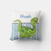 Dartende dinosaurus met eigen monogram kussen (Voorkant)