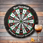 Dartender, Random Cocktail Dartboard Dartbord<br><div class="desc">Random cocktail generator dartboard met standaard kleuren en twee aangepaste tekstgebieden. Niet alleen een drink spel. Gooi een pijltje naar de buitenste cirkel om je basis drink te kiezen en twee darts naar de binnenste cirkel voor je mixers. Neem contact met mij op met uw aangepaste kleurkeuzes of drinken.</div>