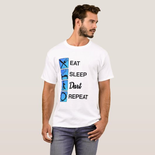 Darter Eat Sleep Dart Herhaal Darter Routine Gift T-shirt (Voorkant volledig)
