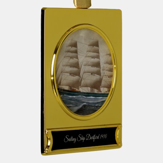 Dartford Zeilschip 1910 Verguld Banner Ornament (Rechts)