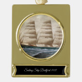 Dartford Zeilschip 1910 Verguld Banner Ornament (Voorkant)