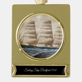 Dartford Zeilschip 1910 Verguld Banner Ornament