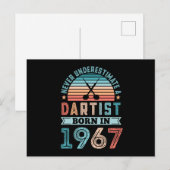 Dartist geboren 1967 Darts 60e verjaardag Retro ca Briefkaart (Voorkant / Achterkant)