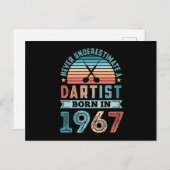 Dartist geboren in 1967 Darts 60th Birthday Retro  Briefkaart (Voorkant / Achterkant)