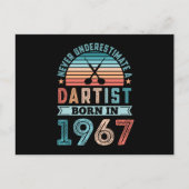 Dartist geboren in 1967 Darts 60th Birthday Retro  Briefkaart (Voorkant)