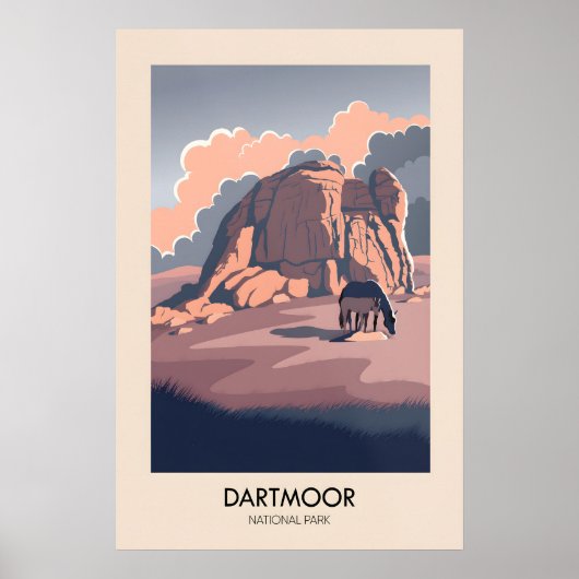 Dartmoor Nationaal Park Moderne Reisposter Poster (Voorkant)