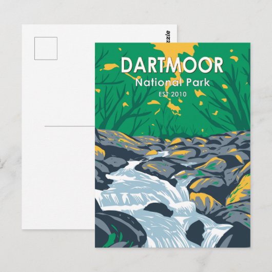 Dartmoor National Park Becky Herfsten England Briefkaart (Voorkant / Achterkant)