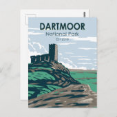 Dartmoor National Park Castle Ruins England Briefkaart (Voorkant / Achterkant)