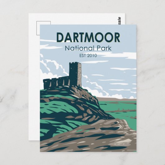Dartmoor National Park Castle Ruins England Briefkaart (Voorkant / Achterkant)