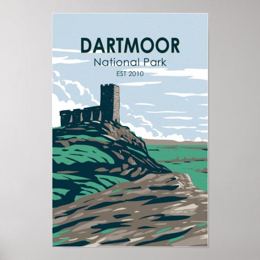 Dartmoor National Park Castle Ruins England Poster (Voorkant)