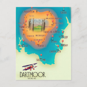 Dartmoor National Park Kaart Reisposter