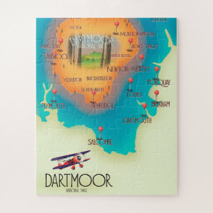 Dartmoor National Park Kaart Reisposter Legpuzzel