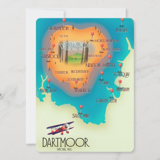 Dartmoor National Park Map Travel poster (Voorkant)