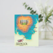 Dartmoor National Park Map Travel poster Briefkaart (Staand voorkant)