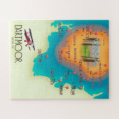 Dartmoor National Park Map Travel poster Legpuzzel (Horizontaal)