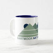 Dartmoor National Park Mountain Sun Tweekleurige Koffiemok (Voorkant links)