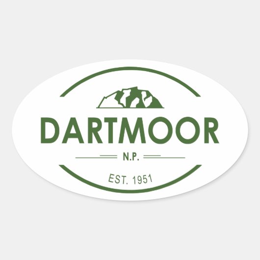 Dartmoor National Park Ovale Sticker (Voorkant)