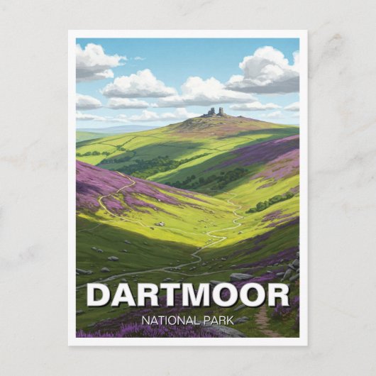 Dartmoor National Park Reizen Briefkaart (Voorkant)