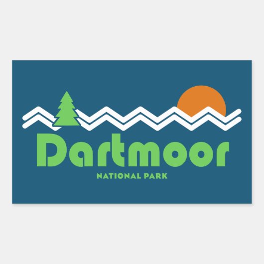 Dartmoor National Park Retro Rechthoekige Sticker (Voorkant)