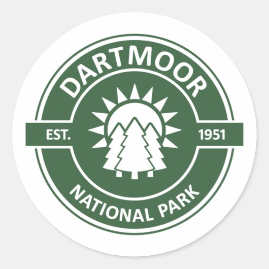 Dartmoor National Park Ronde Sticker (Voorkant)